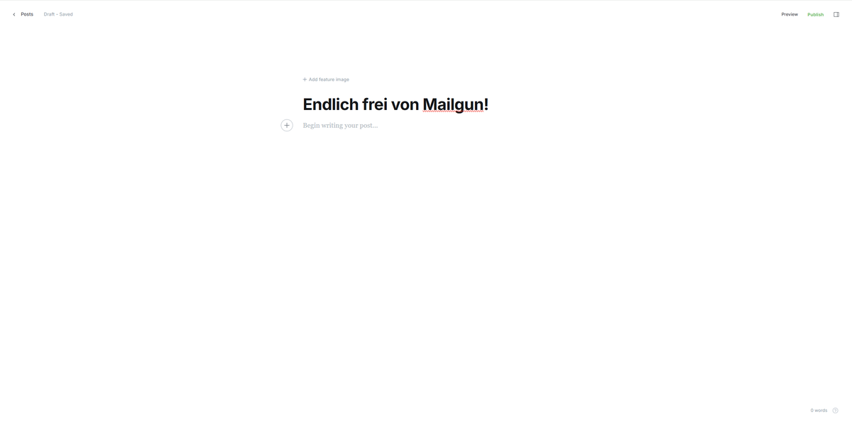 Ghost CMS: Newsletter ohne Mailgun versenden (SMTP)