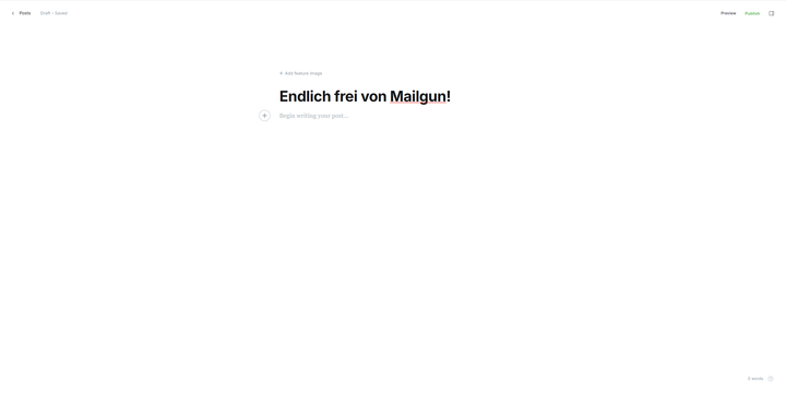 Ghost CMS: Newsletter ohne Mailgun versenden (SMTP)